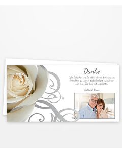 Dankeskarte Silberhochzeit mit Rose