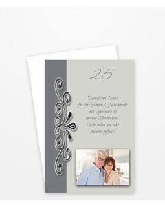 Danksagumg zur Silberhochzeit mit großer 25