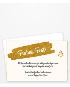 Weihnachtskarte in Grau mit kleinen Tannenbäumchen